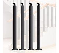 Modern Black Iron Stair Balusters Spindles for Square ils Stylish Railing Posts for Hallways Lofts Apartments Villas - Includes Screw Kits