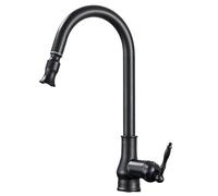 Modern Black Kitchen Faucet, One-Handle Pull Down Sprayer, High Flow Waterfall Sink Mixer, Effortless Control, Contemporary Design for Kitchen Sinks