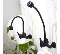 Modern Black Kitchen Faucet with Single Lever Wall Mount Sleek Sink Tap for Stylish Kitchen Décor