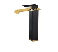 Modern Black Kitchen FaucetDeck Mounted Brass Waterfall Sink Tap for Kitchen Bar Laundry & FarmhouseStylish Functal Design for Contemporary Home Decor