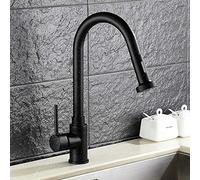 Modern Black Kitchen Mixer Tap with Pull Out Spray Head 360° Swivel Spout Single Lever Brass Faucet for Easy Water Control and Stylish Design
