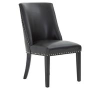 Modern Black Leather Effect Dining Chair, Elegant Design Dining Chair For Dining Table, Luxury Dining Chair Premier Housewares Black One Size