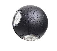 Modern Black LED Wall Sconce - Waterproof Semi-Circular Outdoor Light for Garden, Porch, Front Door & Indoor Corridors - Stylish Landscape Lighting Fixture