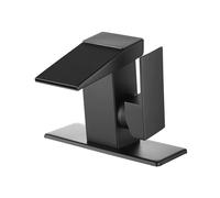 Modern Black LED Waterfall Bathroom Faucet, Single Hole Mixer Tap for Sink and Vanity, Matte Finish Grifo Fregadero with Hose, Stylish Home Upgrade