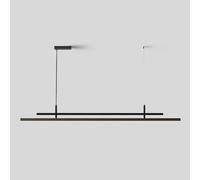 Modern Black Linear LED Chlier nt Light - Minimalist Long Strip Lighting Fixture for Kitchen Island, Dining Table, Bedroom, Restaurant - 4000K Ceiling Lamp