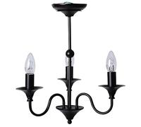 Modern Black Matt 3 Light Ceiling Chandelier Fitting