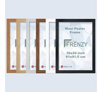 Modern Black Maxi Poster Frame 61 x 91.5cm with Safe Perspex Front & Wall Mounting In Mulptiple Colours Use As 24 x 36 Frame Large Poster Frames 61x91.5cm (36x24 inch frame Or 91.5 x 61cm) (WHITE)