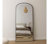 Modern Black Metal Arch Full Length Mirror 180cm x 80cm Agenzia 14 Black XL