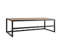 Modern Black Metal Coat Rack With Oak Top Industrial Hallway Storage Stand