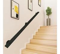 Modern Black Metal Stair Railing - 1ft to 20ft Wrought Iron il for Indoor & Outdoor Stairs Wall-Mounted Banister 7ft / 210cm Size& Stylish Design