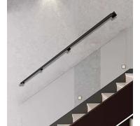 Modern Black Metal Wrought Iron Handrail for Stairs | Stair Railing Safety Hand Rail Support Bar Rails 30cm-600cm | External Outside Wall Mount | Home Decoration(9.2ft/280cm)