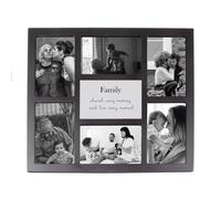 Modern Black Multi Collage Picture Frame with Family Wording and Cute Phrase ...