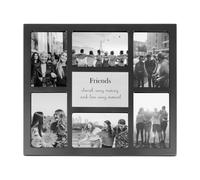 Happy Homewares Modern Black Multi Collage Picture Frame with Friends Wording and Cute Phrase - Cherish Every Memory and Love Every Moment | For Table or Wall