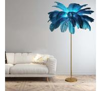 Modern Black Ostrich Feather Floor Lamp - Stylish 160cm Standing Light for Living Room & Bedroom Decor - Soft Feathers Home Lighting, Elegant Design