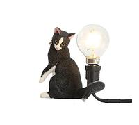 Modern Black Painted Cat Design Table Lamp Northern Europe Creative Animal Table Lamp Mini Cat Light Children' s Room Bedside Lamp Birthday Gift Lamps
