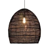 Modern Black Pendant Light Compatible with Kitchen Island - Hand Woven Rattan Basket Lamp, Rural Decorative Ceiling Hanging, Luxury(Brown,60CM)