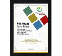 Modern Black Poster Frame 80 x 60cm Large Photo Frame 600x800mm Picture Frames With Safe Clear Perspex Front & Wall Mounting - 60 x 80cm Premium Wall Photo Frames