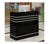 Modern Black Recept Desk for Salon Clinic & Retail - 100CM (39.4in) Slish Front Counter Ideal for Lobby & Hair Salon & Contemporary Design