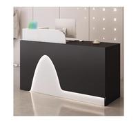 Modern Black Reception Desk 120CM Sales Counter for Office Load-Bearing Elegant Atmosphere Lighting Versatile Design for Various Spaces