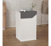 Modern Black Reception Desk with Lockable Drawers - Stylish Front Counter for Office, Salon, Retail & Milk Tea Shop - Versatile Welcome Table for Professional Spaces.