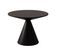 Modern Black Round Coffee Table - Creative Small Living Room Accent Table Iron e Slish Design Perfect for Cozy Spaces Ideal for Home Decor (L)