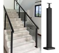 Modern Black s Stair Railing Post37.4 Stainless Steel il Support Floor Mounted Final Post for Contemporary s
