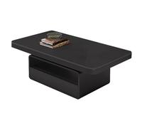 Modern Black Sintered Stone Coffee Table - Rectangular Center Table with Storage for Small Spaces Luxury Living Room End Table (47.2in/120cm)