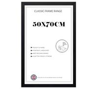 Modern Black Sleek 70 x 50 cm Poster Frame - Solid Mdf Wooden & Shatter-proof, Picture Frames for jigsaw Prints, Photos, & Posters, Certificates