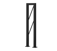 Modern Black Square Stair Baluster Posts - Hollow Iron Frame Reinforced Base Stable Structure High-Temperature Paint - 45cm Spindles for Outdoor Steps.