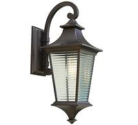 Modern Black Square Wall Sconce - Waterproof IP65 Outdoor Lamp with Striped Glass Shade, Minimalist Design for Courtyard, Front Door, and Pathway Lighting - Rust-Proof Lantern