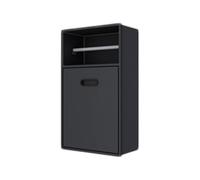 Modern Black Stainless Steel Shower Caddy 50x30x14 cm Flexible Storage Solution for Bathroom Stylish Organizer for Toiletries and Trash SpaceSaving Design.