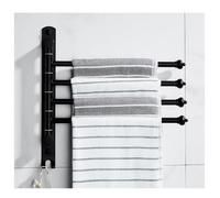 Modern Black Stainless Steel Swing Out Towel Racks Bars for Bathroom Holder Wall Mounted Swivel Towel Rail,Folding Arm Swivel Towel Bar Holder Storage Organizer 4Bars