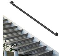 Modern Black Stair il - 16.4ft Slip-Resistant Iron Banister for Outdoor Steps & Porches - Safe Grip for Elderly Parents Wall-Mounted Railing Design