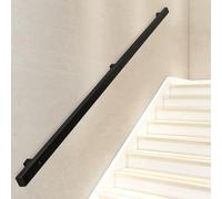 Modern Black Stairs Banister Handrail - 1ft~20ft Complete Kit, Wall Mounted Staircase Railing, Safety Hand Rails for Indoor and Outdoor(13ft/390cm)
