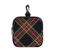 Modern Black Stewart Tartan, Square Zipper Storage Bag, Neoprene Coin Purse, Small Wallets, Change Pouch, Change Purse