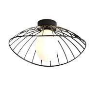 Modern Black Straw Hat Ceiling Light Fixture Minimalist Flush Mount for Hallway Bedroom Kitchen Entryway Farmhouse Style Lighting.