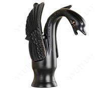 Modern Black Swan Bathroom Faucet, Single Lever Hot & Cold Water Control, Single Hole Sink Mixer for Vani, Bathtub, Kitchen Sink - Slish & Functal