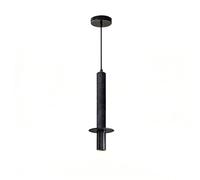 Modern Black Travertine Pendant Light Natural Stone Cylinder Hanging Lamp for Kitchen Island Dining Room Foyer Hallway Entryway Adjustable Cord Art Deco Spotlight 4.72 Inch Diameter(16.54" (42cm))