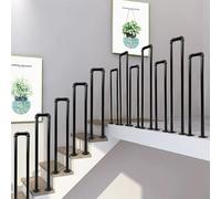 Modern Black U-Shaped Stair Railing 55CM Perfect for Seniors Children & Those with Limited Mobility Rounded Edges for Safety & Style
