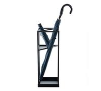 Modern Black Umbrella Stand with Drip Tray Creative Geometric Design for Home Hotel Hallway Entryway Corner - Perfect for Canes and Golf Clubs.