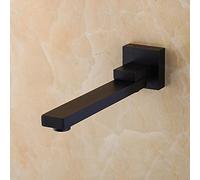 Modern Black Wall-Mounted Solid Brass Faucet with Swivel Spout - Stylish Bathroom Mixer Tap for Sink - Elegant Accessory for Contemporary Decor