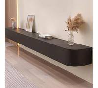 Modern Black Wall-Mounted TV Stand with Spacious Cabinet & Drawer - Stylish Floating Unit for Living Room & Office 160cm Ideal for Apartments