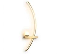 Modern Black Wall Sconces - 21.6" LED Linear Wall Lights for Bedroom & Living Room, 3-Color Dimmable Curved Art Decor Sconce Lamp for Hallway, Stairs & Vanity (Hardwired)(Golden Right,55cm)