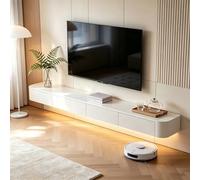 Modern Black Walnut Floating TV nd 160cm - Slish Wall-Mounted Entertainment Unit with Sto Ders for Living Room, Bedroom & Office - Space-Saving Ele Design
