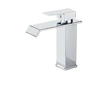 Modern Black Waterfall Kitchen FaucetBrass DeckMounted Sink Tap for Bathroom LaundryStylish Basin Mixer for Contemporary Homes & Easy Installation