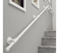 Modern Black & White Gold Handrail - Indoor/Outdoor Stair Banister Durable Wrought Iron Safety Grab Bar for Steps Villa Loft Corridor Wall Mount Railing.