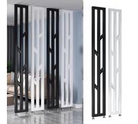 Modern Black & White Room Divider - 2-Piece Metal Panel, Adjustable 1.6-8ft Height, Stylish Wall Partition for Home & Office Spaces, Contemporary Design