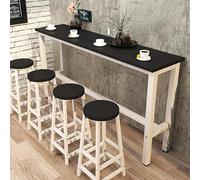 Modern Black Woo Bar Tab63 L x 15.7" W Counter Height Conso& Dining Tabfor Kitchen Balcony or Sofa Area Long Breakfast & Coffee Table