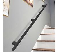 Modern Black Wrought Iron Railings - 2m, 2.5m, 5m Safe Support Railing for Indoor & Outdoor Stairs, Hallways, Lofts - Sl esign, Durable & Stylish Safety Solution