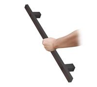 Modern Black Wrought Iron Stair Handrail - Square Balusters for Indoor/Outdoor Railings, 14ft Foot Rail for Stairs, Decks & Bar Counters